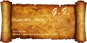 Gyaraki Imre névjegykártya